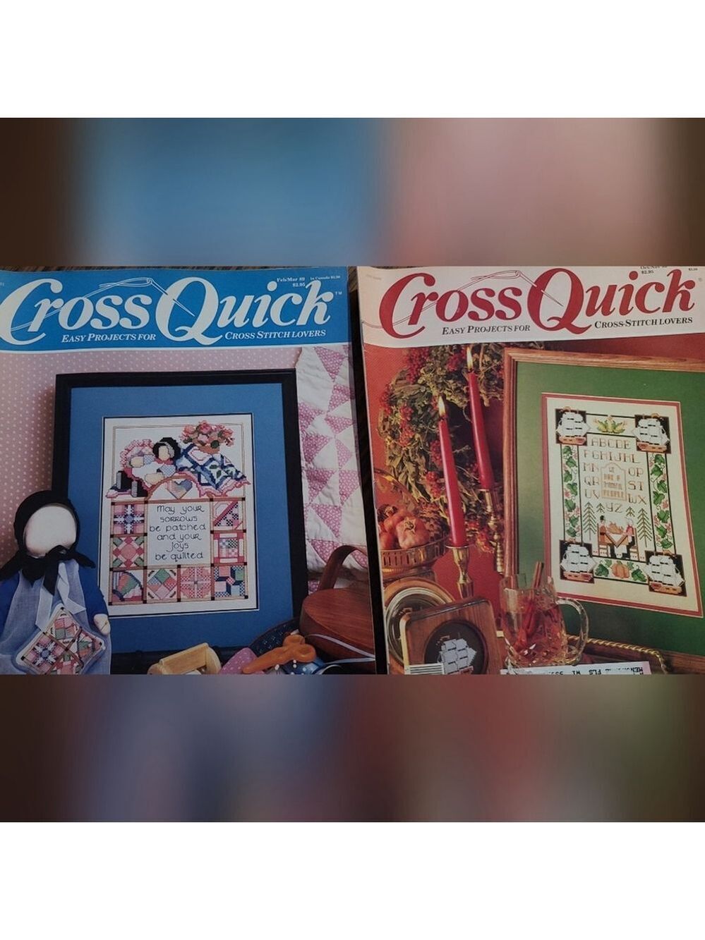 CrossQuick Vintage 1989 Cross Stitch Magazines Set